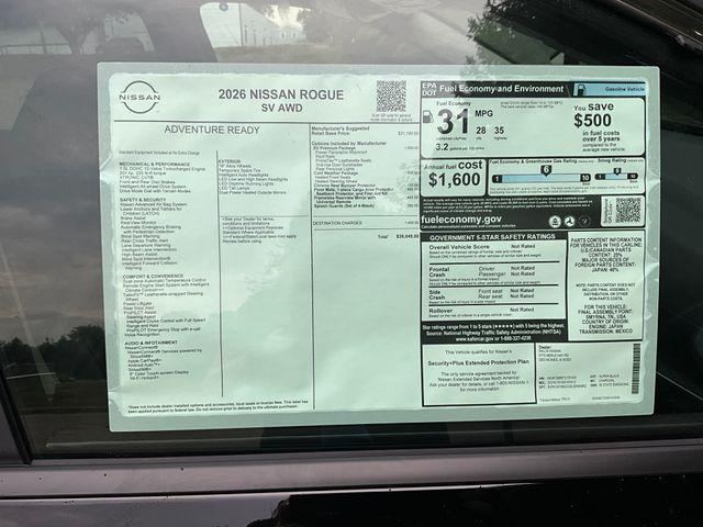 new 2026 Nissan Rogue car, priced at $34,215