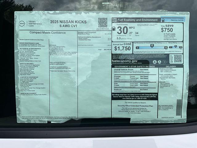 new 2025 Nissan Kicks car, priced at $24,604