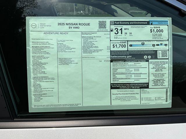 new 2025 Nissan Rogue car, priced at $37,335