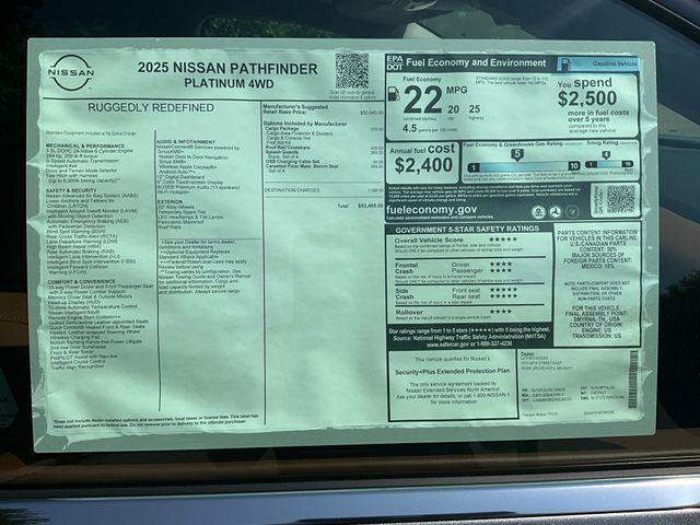 new 2025 Nissan Pathfinder car, priced at $53,485