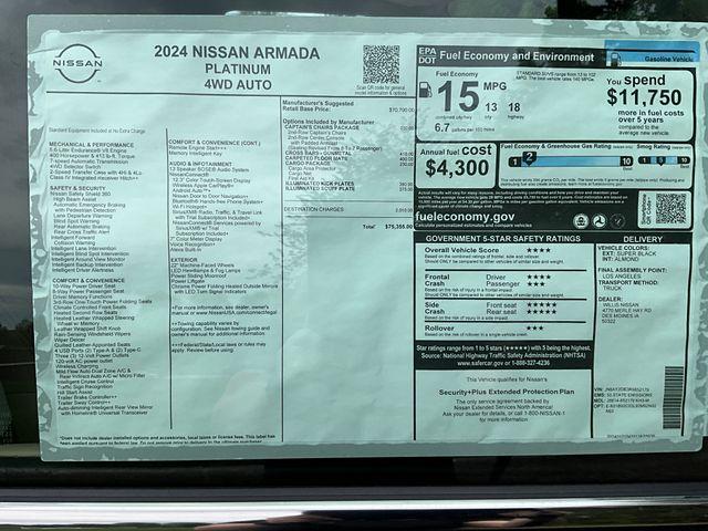 new 2024 Nissan Armada car, priced at $68,792