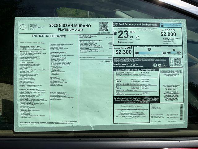 new 2025 Nissan Murano car, priced at $53,300