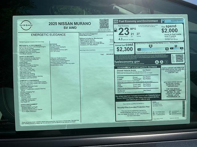 new 2025 Nissan Murano car, priced at $45,465