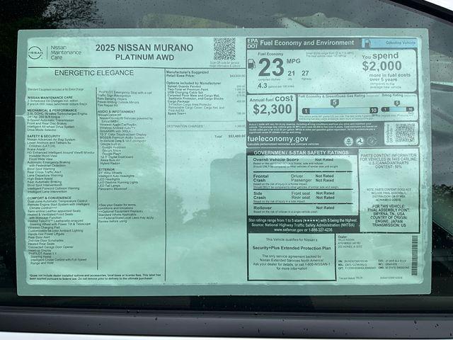 new 2025 Nissan Murano car, priced at $53,730