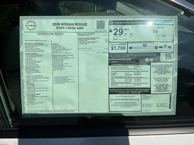 new 2026 Nissan Rogue car, priced at $34,836