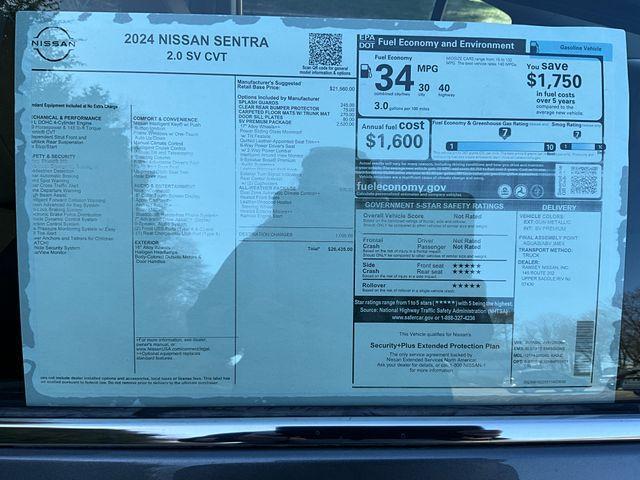 new 2024 Nissan Sentra car, priced at $26,078