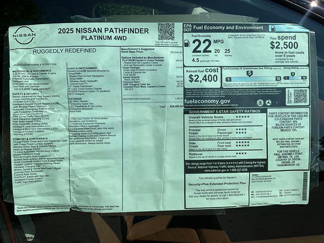 new 2025 Nissan Pathfinder car, priced at $54,354