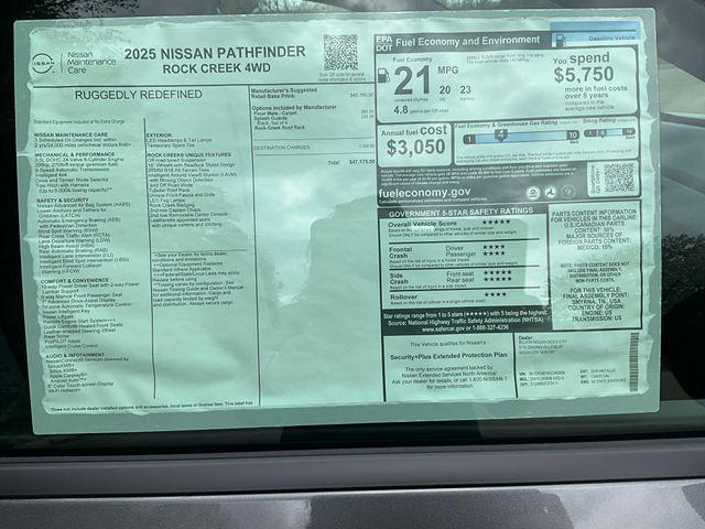 new 2025 Nissan Pathfinder car, priced at $46,232