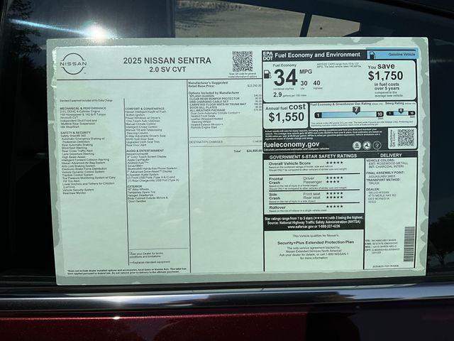 new 2025 Nissan Sentra car, priced at $23,491