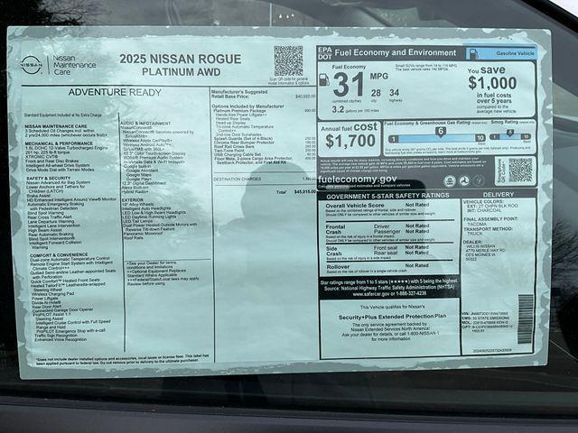 new 2025 Nissan Rogue car, priced at $45,210