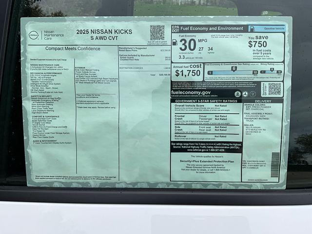 new 2025 Nissan Kicks car, priced at $24,676