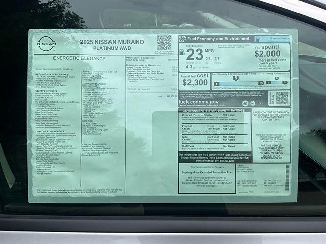 new 2025 Nissan Murano car, priced at $50,513