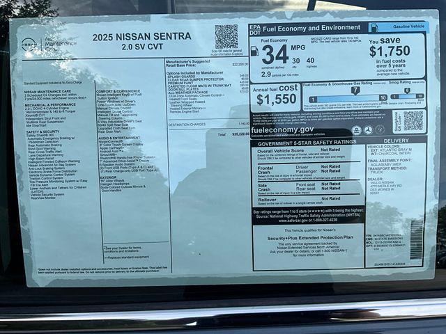 new 2025 Nissan Sentra car, priced at $24,223