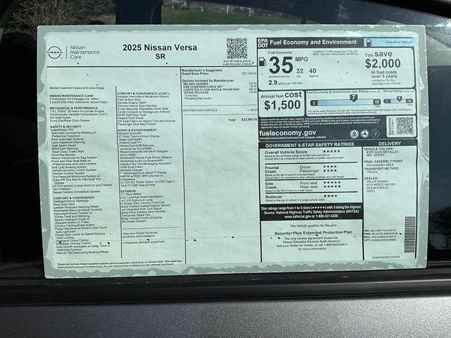 new 2025 Nissan Versa car, priced at $23,085