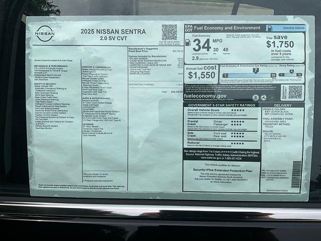 new 2025 Nissan Sentra car, priced at $23,422