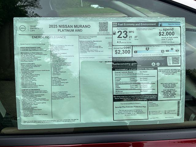new 2025 Nissan Murano car, priced at $53,550