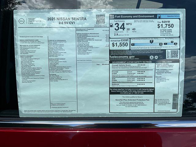 new 2025 Nissan Sentra car, priced at $24,428