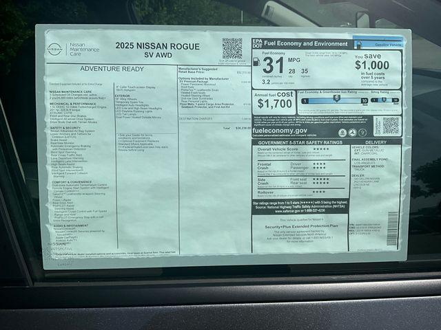 new 2025 Nissan Rogue car, priced at $34,796