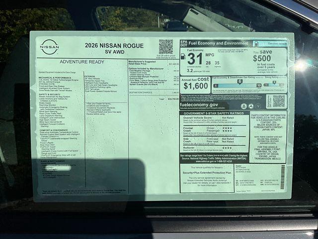 new 2026 Nissan Rogue car, priced at $33,414