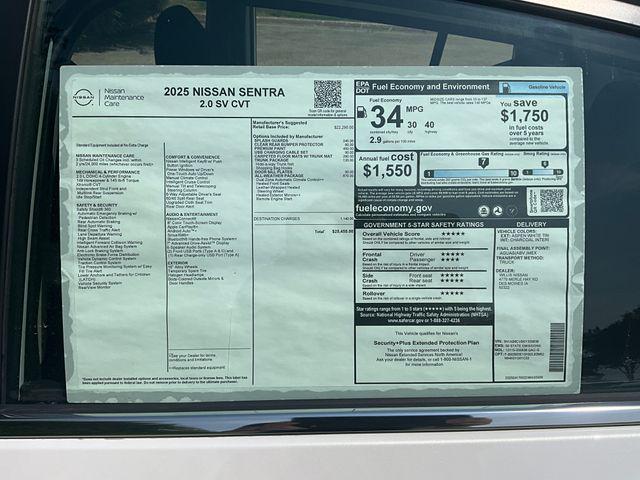 new 2025 Nissan Sentra car, priced at $24,428