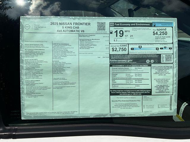 new 2025 Nissan Frontier car, priced at $36,715