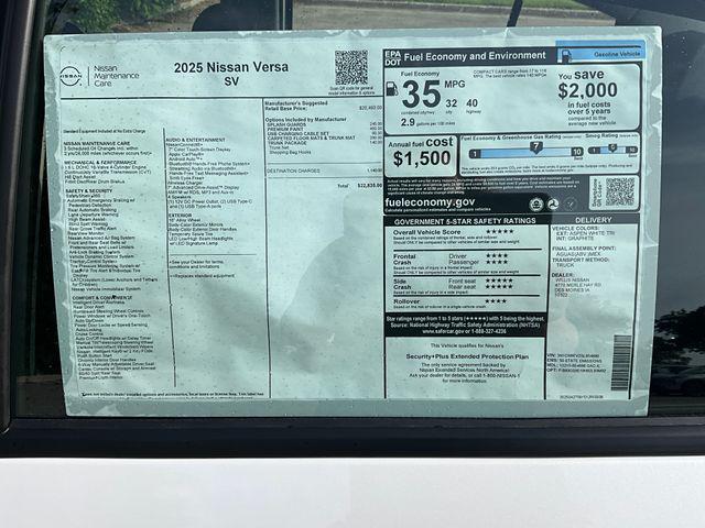 new 2025 Nissan Versa car, priced at $22,835
