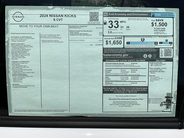 new 2024 Nissan Kicks car, priced at $22,697