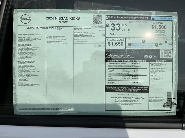 new 2024 Nissan Kicks car, priced at $22,575