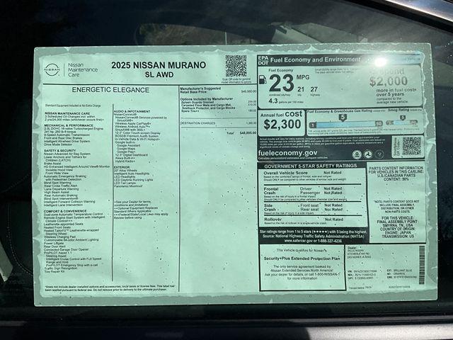new 2025 Nissan Murano car, priced at $49,249