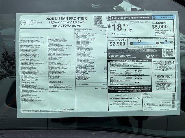 new 2025 Nissan Frontier car, priced at $50,965