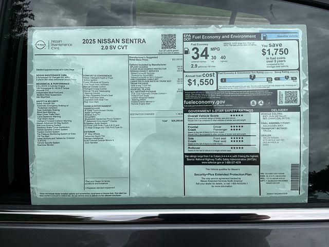new 2025 Nissan Sentra car, priced at $24,575