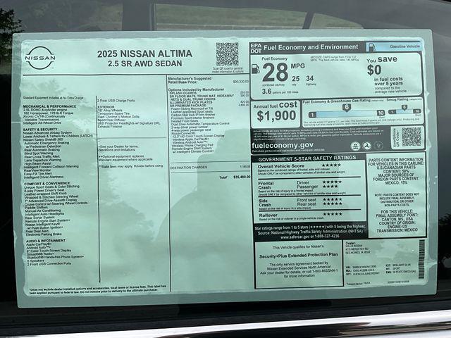 new 2025 Nissan Altima car, priced at $34,023