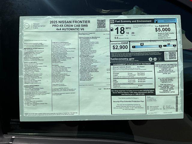 new 2025 Nissan Frontier car, priced at $50,450