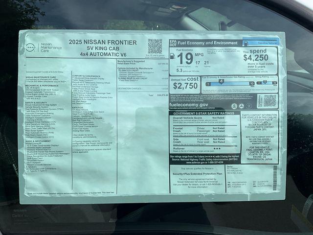 new 2025 Nissan Frontier car, priced at $37,497