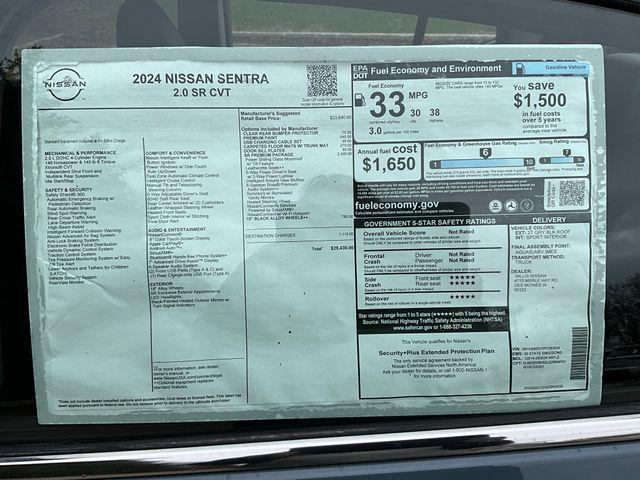 new 2024 Nissan Sentra car, priced at $28,180
