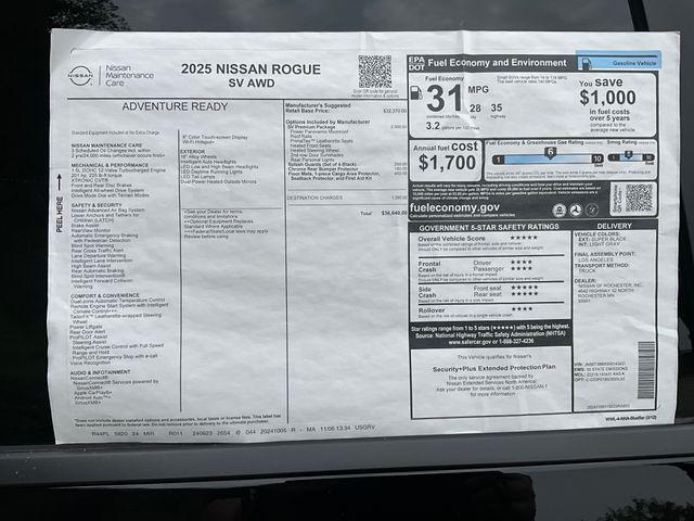 new 2025 Nissan Rogue car, priced at $36,640