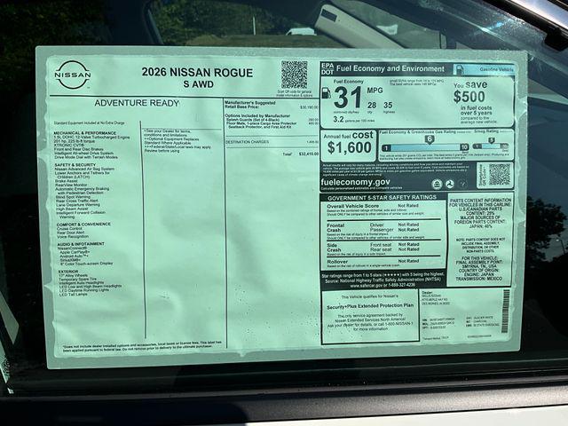 new 2026 Nissan Rogue car, priced at $30,893