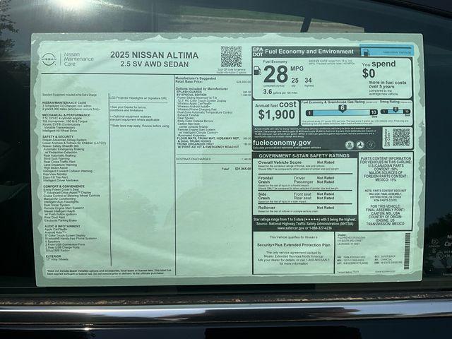 new 2025 Nissan Altima car, priced at $31,965