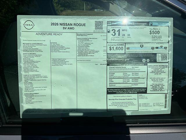 new 2026 Nissan Rogue car, priced at $34,552