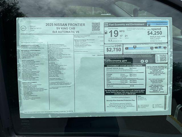 new 2025 Nissan Frontier car, priced at $38,875