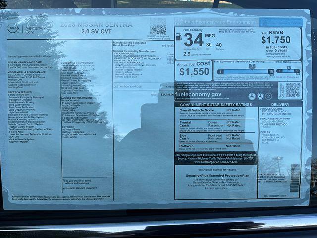 new 2025 Nissan Sentra car, priced at $23,841