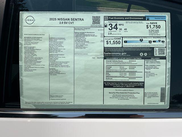 new 2025 Nissan Sentra car, priced at $23,945