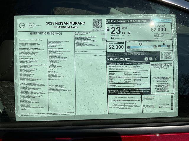new 2025 Nissan Murano car, priced at $53,385