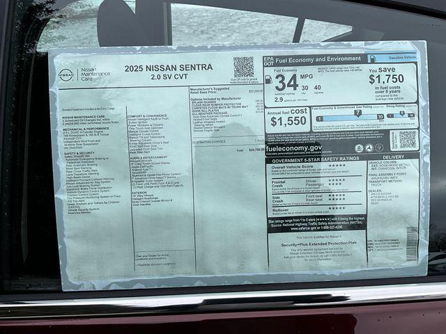 new 2025 Nissan Sentra car, priced at $23,841