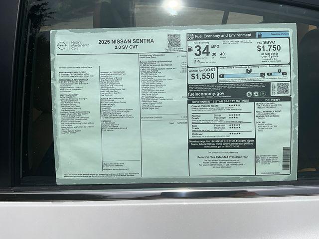 new 2025 Nissan Sentra car, priced at $27,144