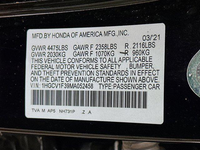 used 2021 Honda Accord car, priced at $21,497
