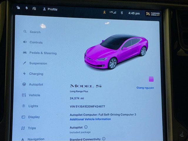 used 2021 Tesla Model S car, priced at $38,697