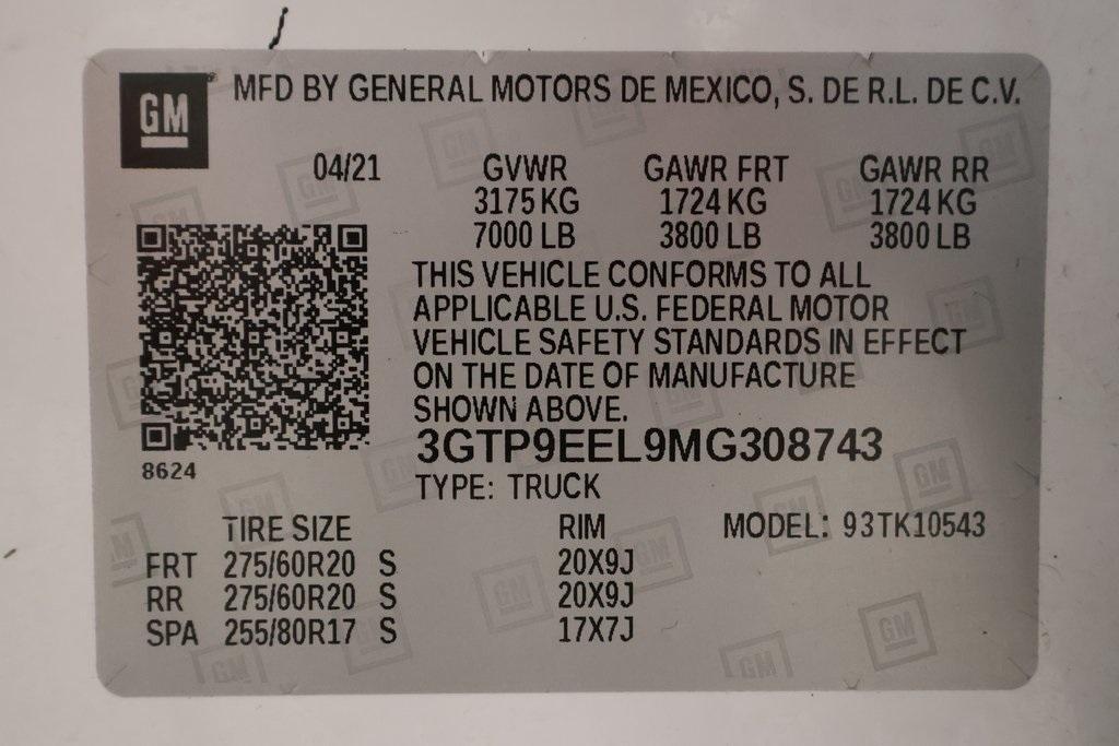 used 2021 GMC Sierra 1500 car, priced at $44,500