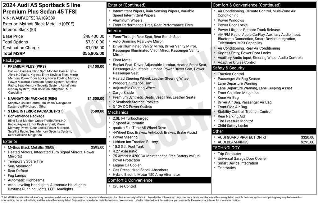 used 2024 Audi A5 Sportback car, priced at $39,043