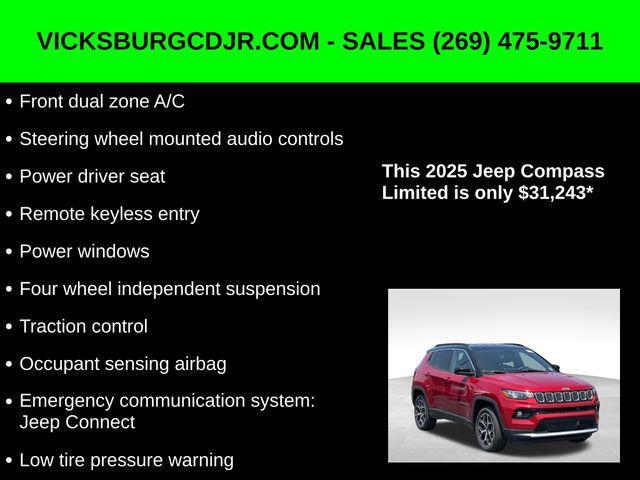 new 2025 Jeep Compass car, priced at $31,243
